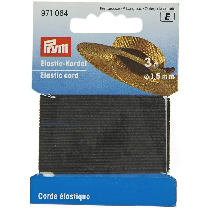Prym pyöreä kuminauha 1,5 mm 3 m/pakkaus
