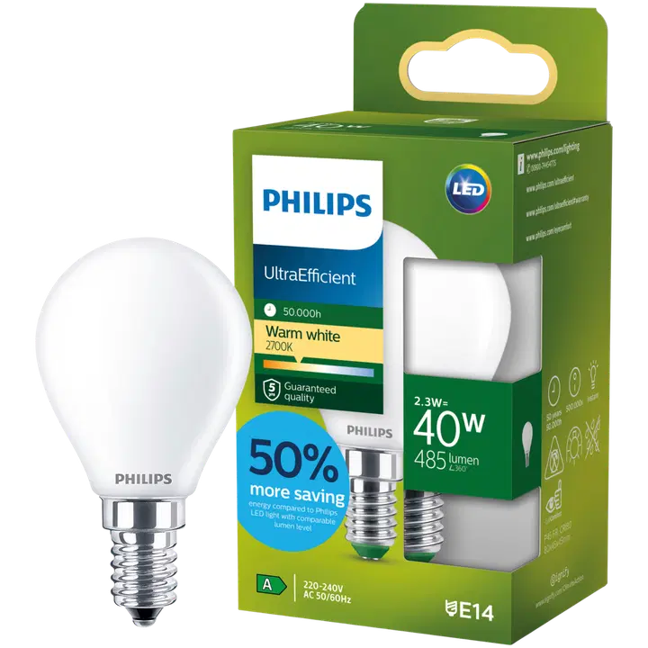 Philips LED-lamp P45 2,3 W E14 2700 K