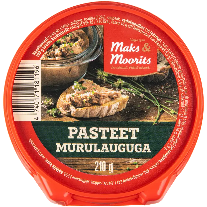 Maks ja Moorits Pasteet Murulauguga 210G