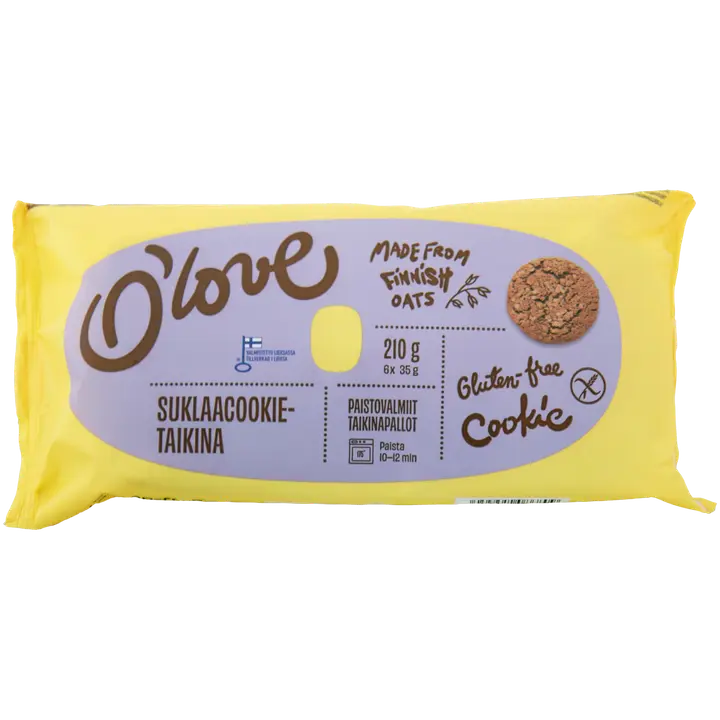 Porokylän O'love Suklaa cookietaikina 6kpl / 210 g gluteeniton pakaste