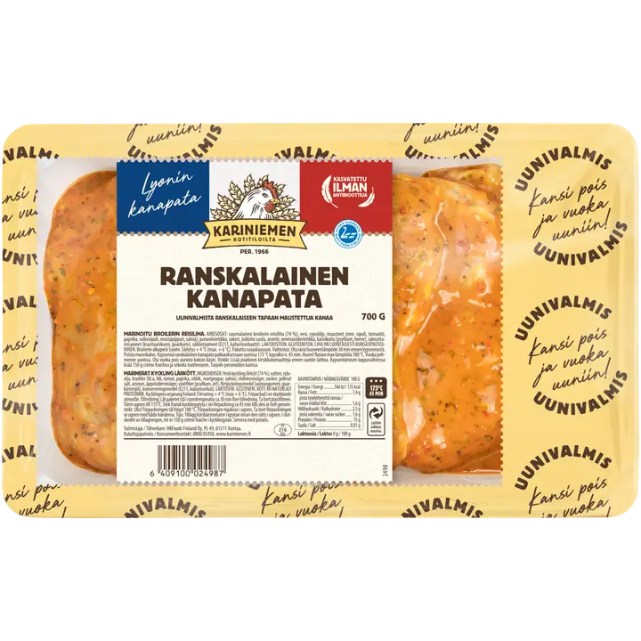 Kariniemen Kananpojan Uunivalmis ranskalainen kanapata 700 g