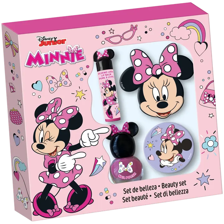 Disney Junior Minni kauneussetti (sis.peilin, huulirasvan, kynsilakan, kynsiviilan)