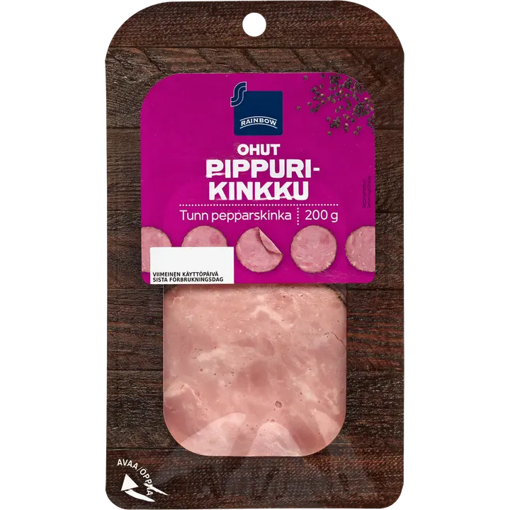 Rainbow Ohut pippurikinkku 200g