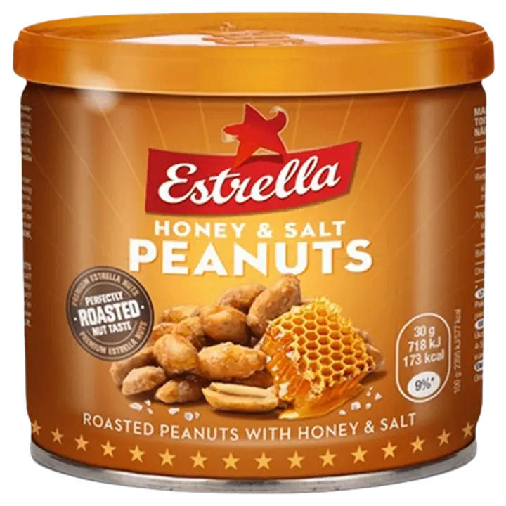 Estrella röstitud maapähklid meega 140 g