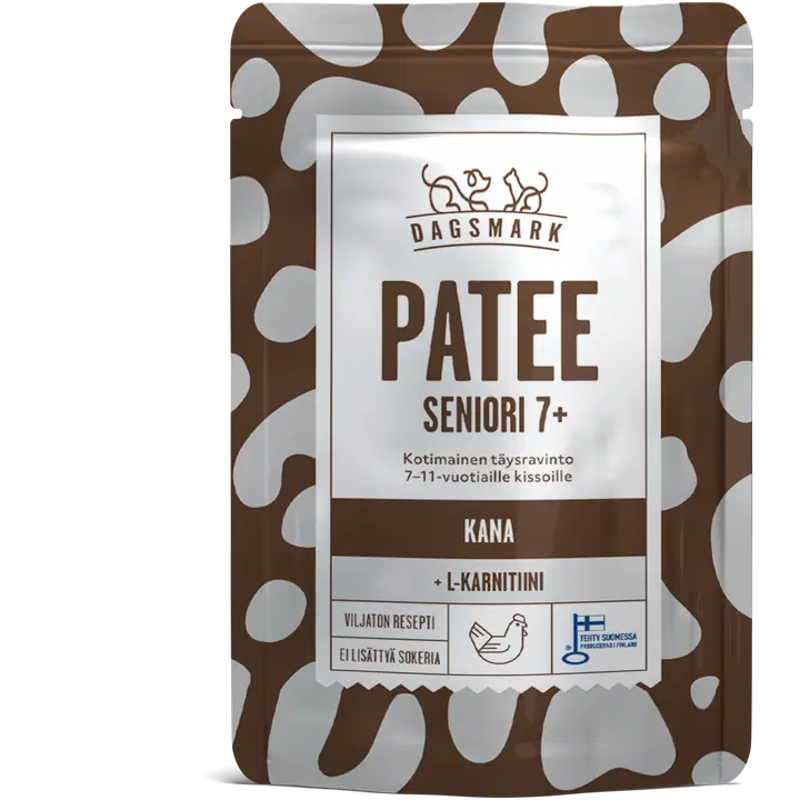 PATE senior 7+ kyckling, helfoder för äldre katter från 7+ år 70 g