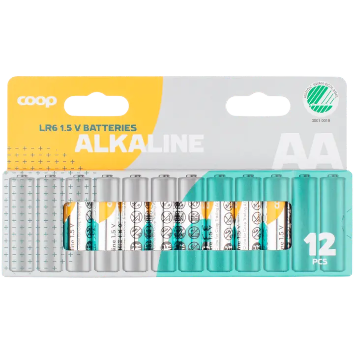 Coop alkaliparisto AA/LR6/1,5V 12 kpl