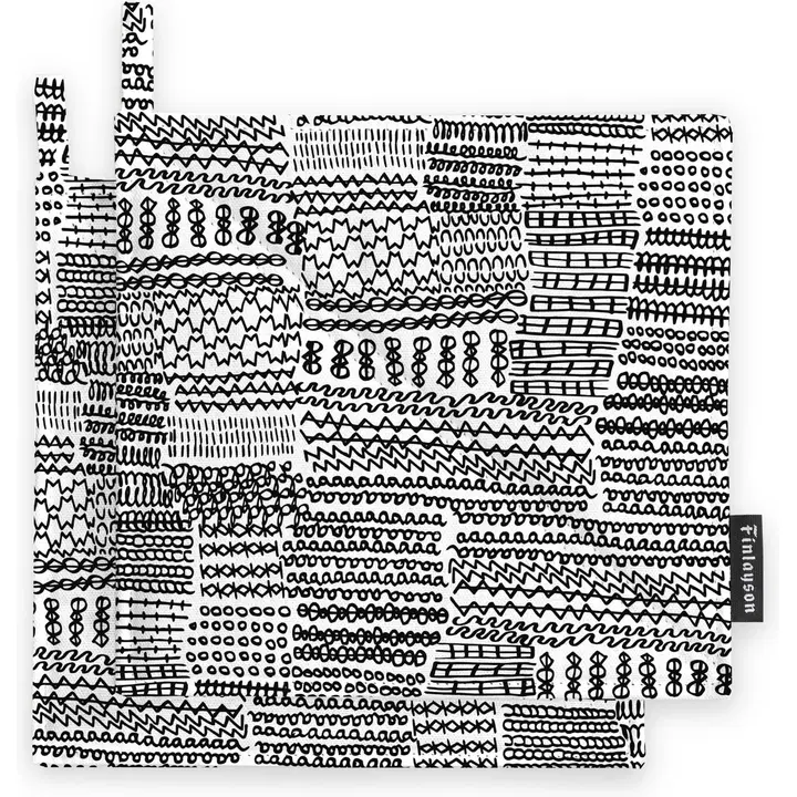 Finlayson patalappu Kudelma 2kpl 22x22 cm musta/valkoinen