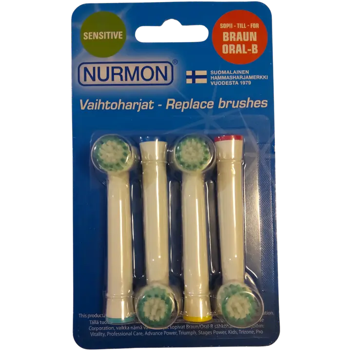 NURMON Vaihtoharjat-4 Sensitive, Oral-B yhteensopivat