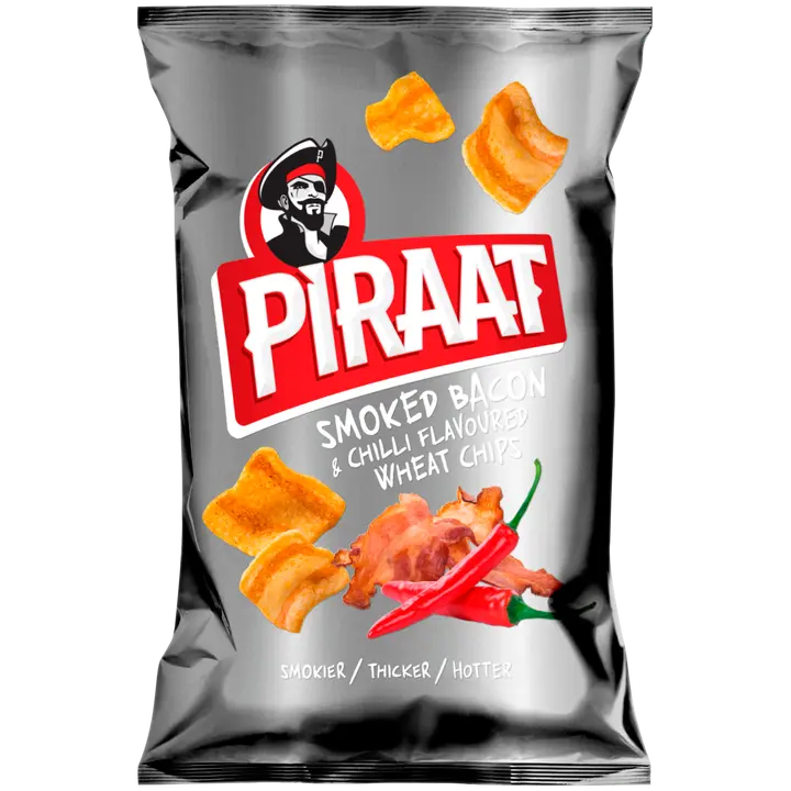 Piraat Maxi suitsupeekoni ja tšillimaitselised nisukrõpsud 150 g