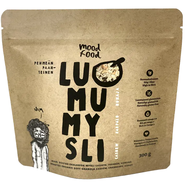 Moodfood Luomumysli Cashew, Karpalo, Hunaja