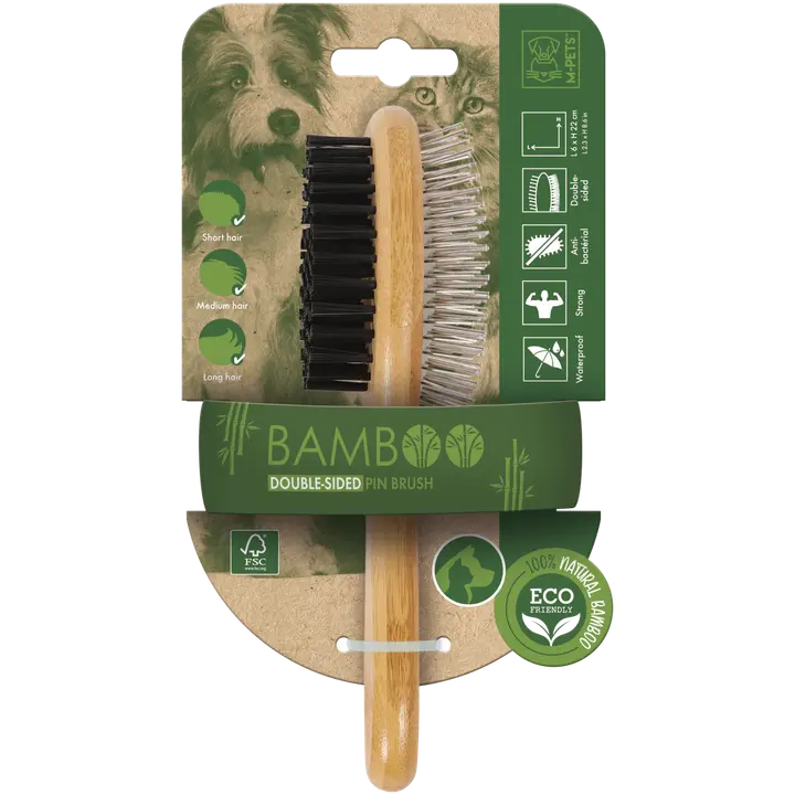 M-Pets BAMBOO kaksipuoleinen harja