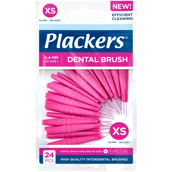 Plackers Dental Brush Hammasväliharja XS 0,4mm 24kpl