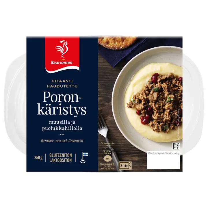 Saarioinen Poronkäristys muusilla ja puolukkahillolla 350g