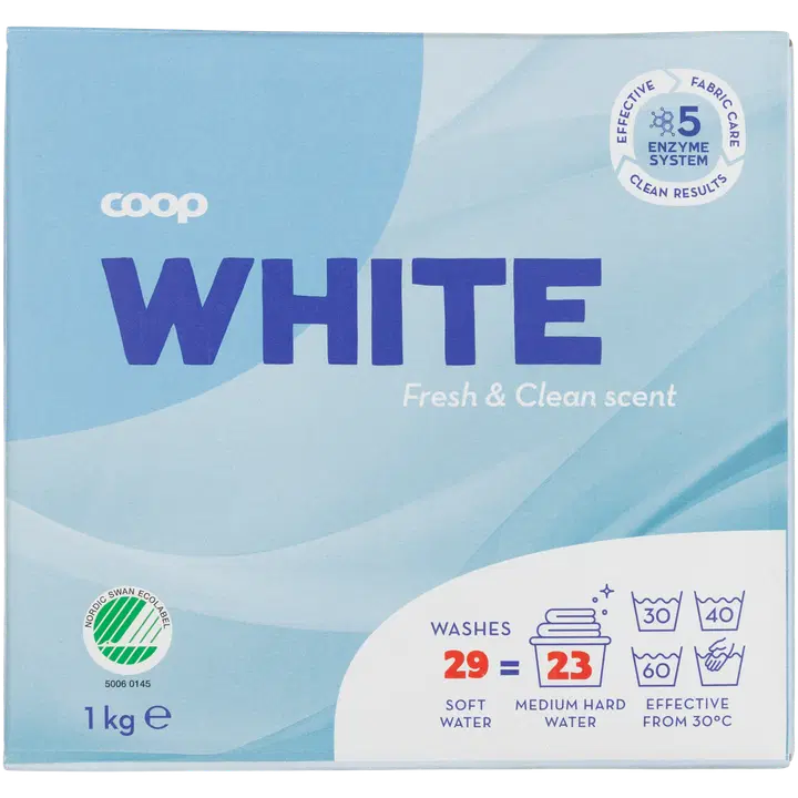 Pesupulber Coop White Fresh&Clean 1kg
