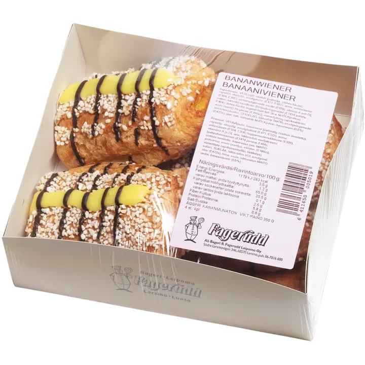 Bageri Fagerudd Leipomo Banaaniviineri 4kpl/350g