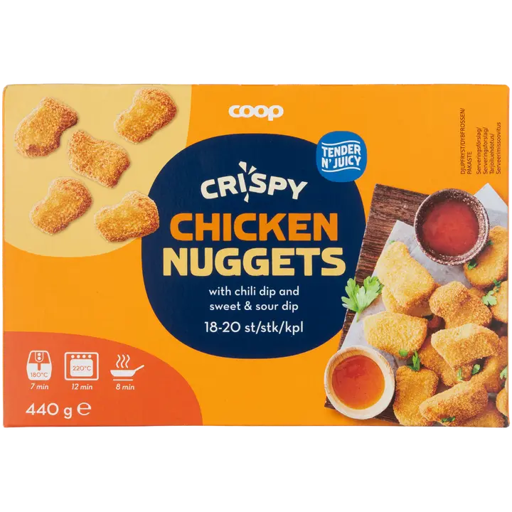 Coop kananugetit dippikastikkeilla 440 g pakaste