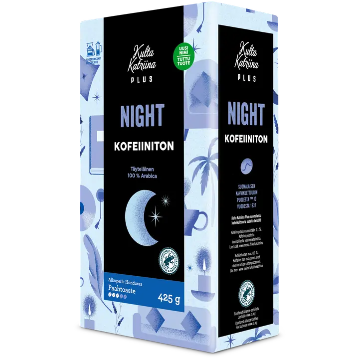 Kulta Katriina Plus Night kofeiiniton suodatinkahvi RAC 425g