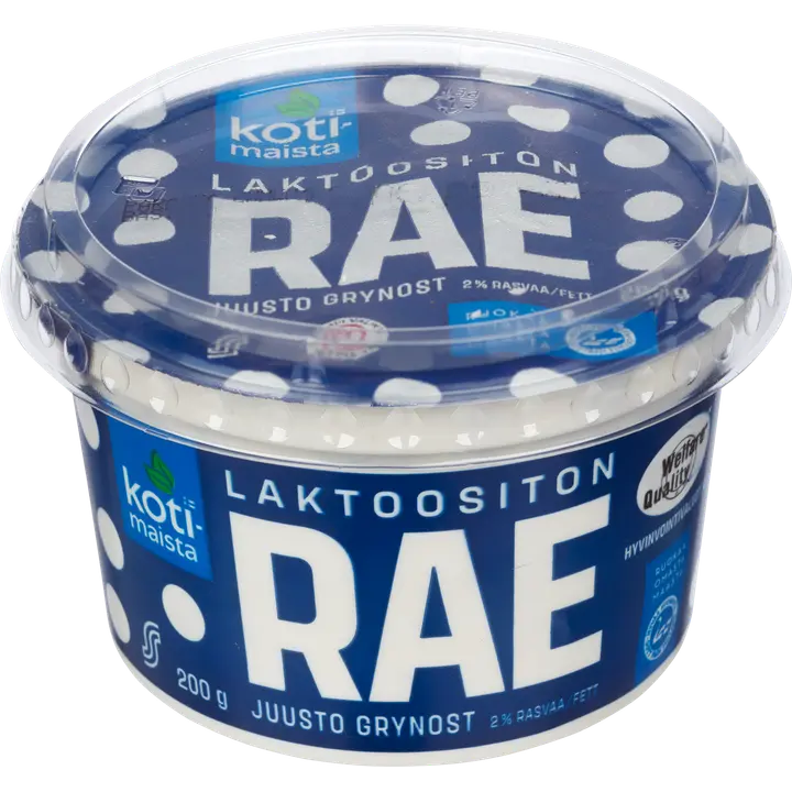 Kotimaista 200g raejuusto laktoositon 2%