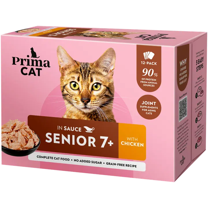 PrimaCat Senior Kyckling i sås 12 x 85 g