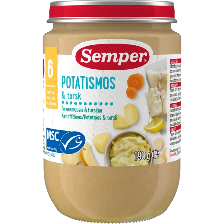Semper Perunamuusia ja turskaa 6kk lastenateria 190g