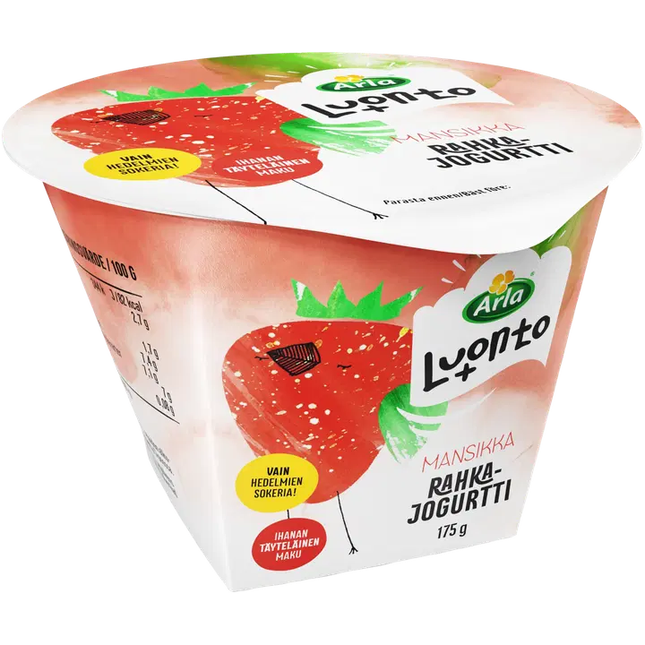 Arla Aamu+ mansikkarahkajogurtti 175 g laktoositon