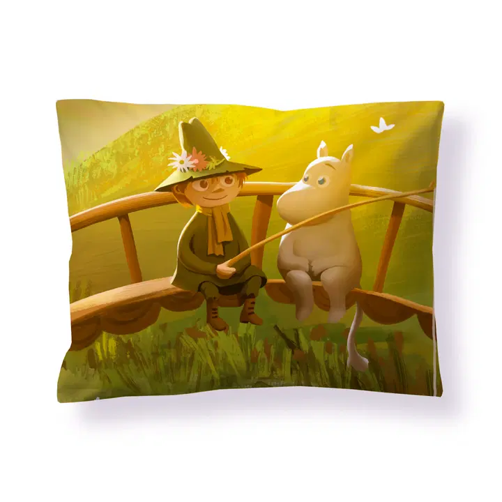 Finlayson Satiinityynyliina Muumilaakson kevät multi 50x60 gots