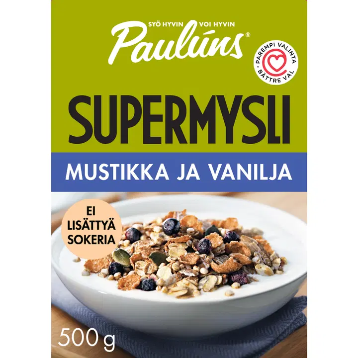 Paulúns blåbär och vanilj müsli 500g
