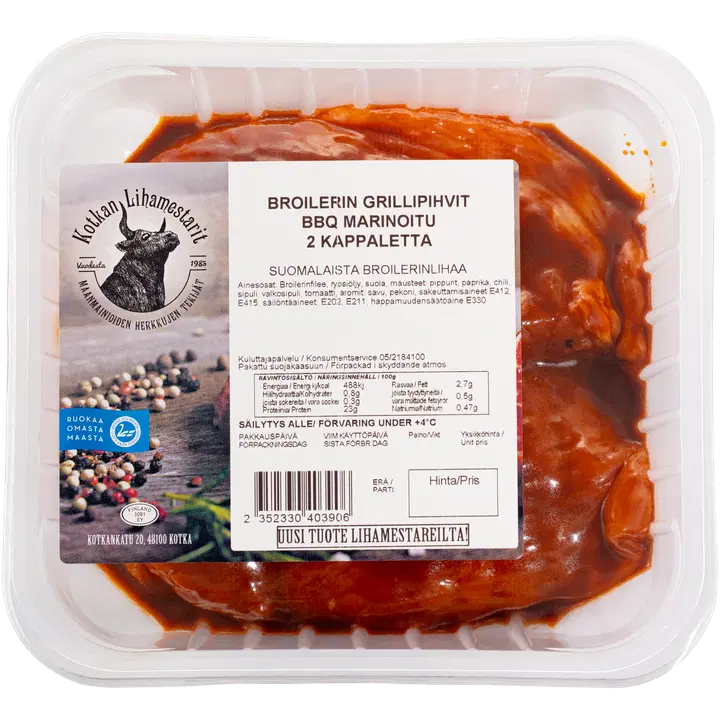 Kotkan Lihamestarit n.350g Br. Grillifilee BBQ-Marinoitu