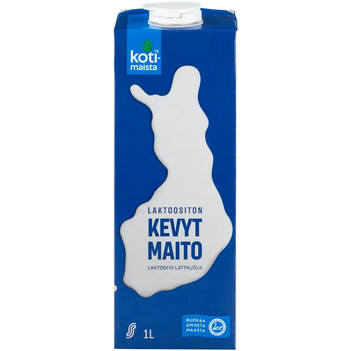 Kotimaista kevytmaito 1 l laktoositon UHT