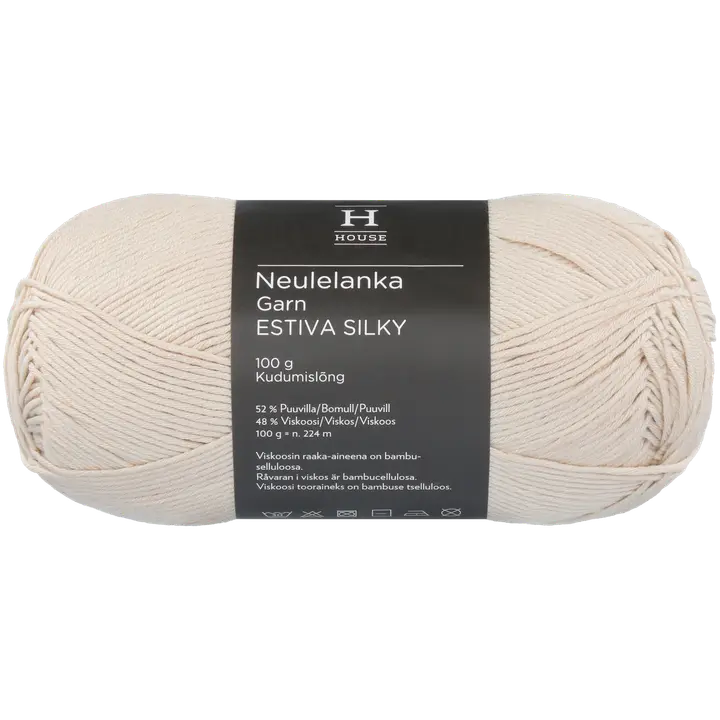 House lanka bambuviskoosi-puuvillasekoite Estiva Silky 100 g Light Beige 10743
