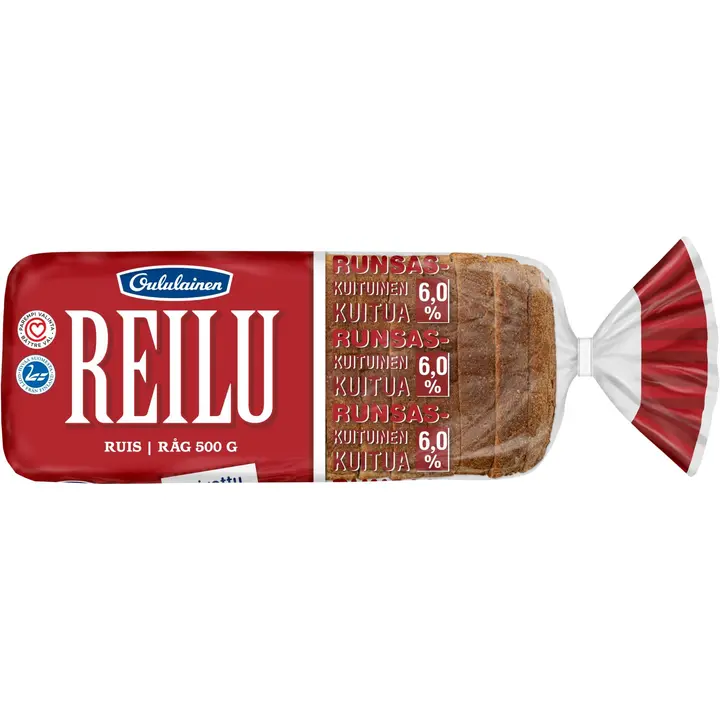 Oululainen Reilu Ruis 500g, ruisleipä
