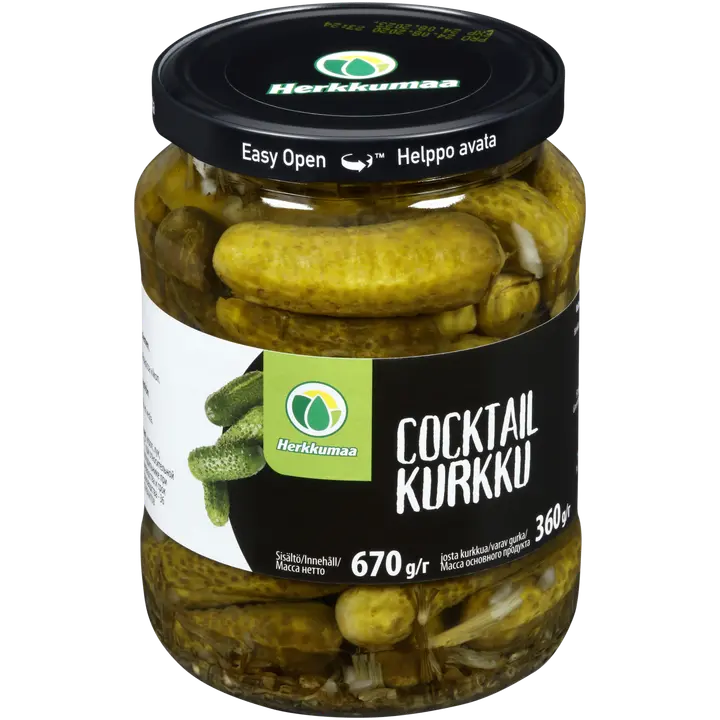 Herkkumaa cocktailkurkku 670/360 g