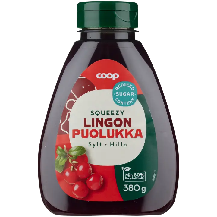 Coop puolukkahillo pullossa 380 g