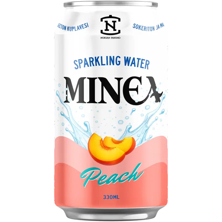Minea Peach maustettu vesi 0,33l