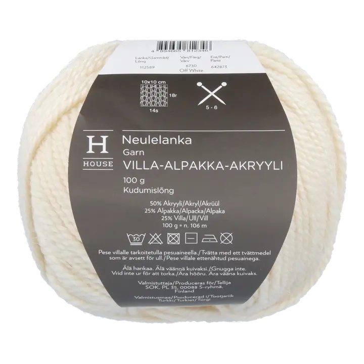 House neulelanka villa-alpakka-akryyli 112589 100 g Off White 6730