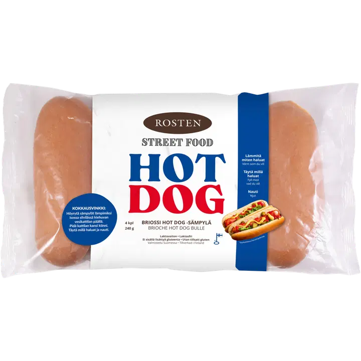 Rosten Street Food Briossi hot dogsämpylä 4kpl/ 240 g