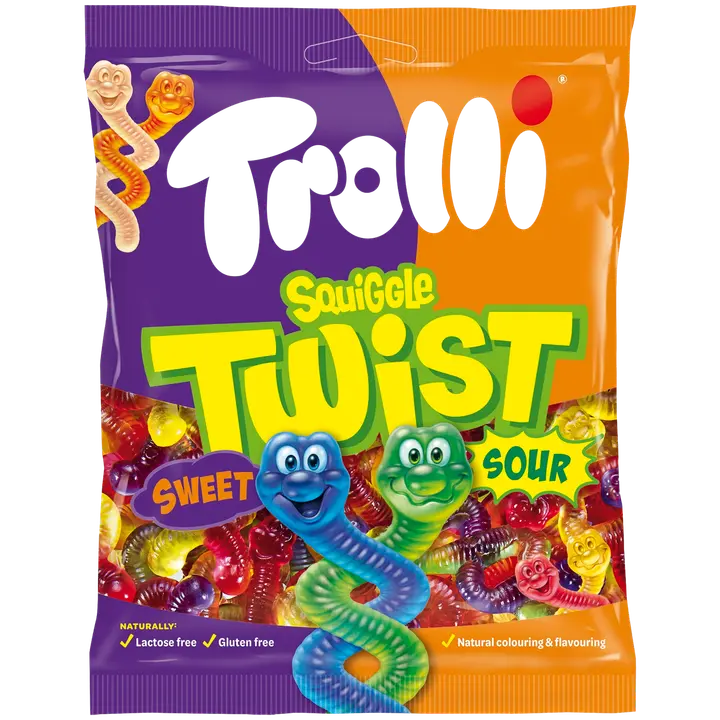 Trolli Squiggle Twist Kummikommid 175G