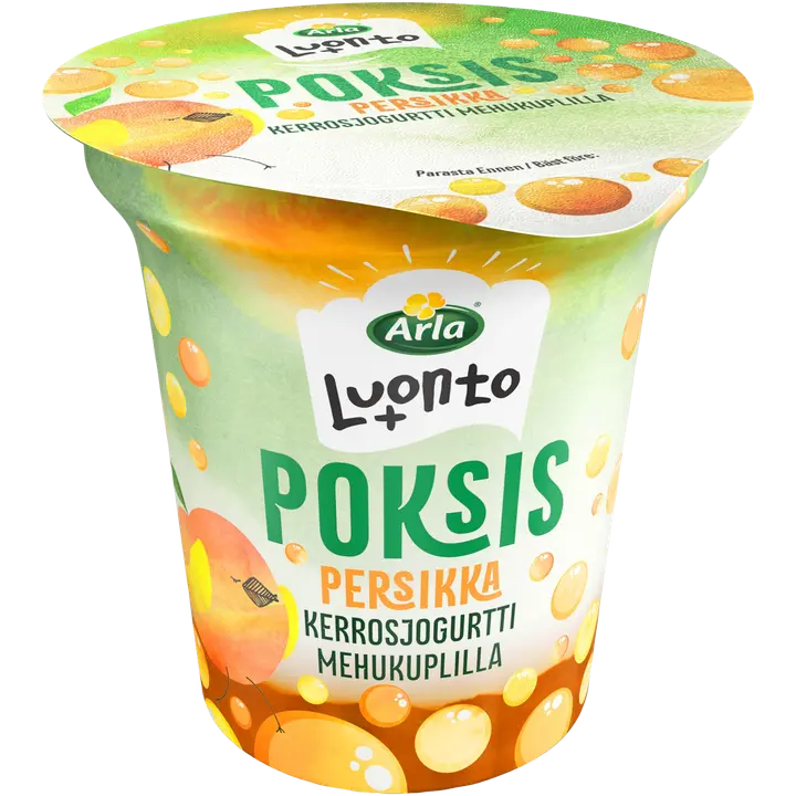 Arla Luonto+ Poksis Persikkakerrosjogurtti 150g vähälaktoosinen