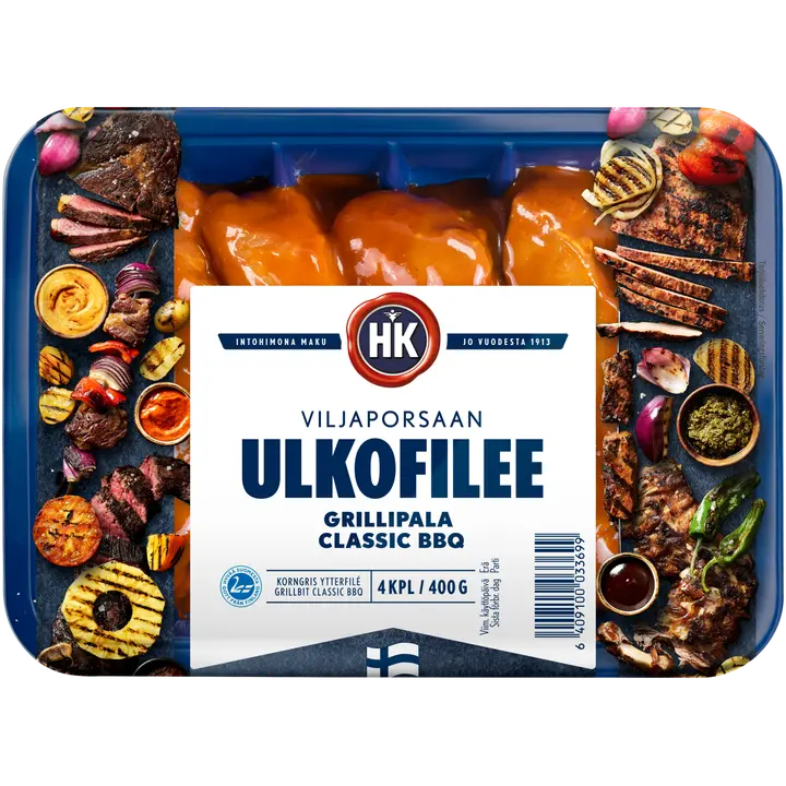 HK Viljaporsaan Grillipala ulkofile Classic BBQ 400g