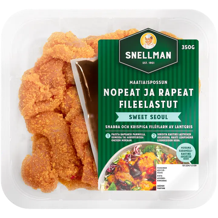Snellman Maatiaispossun nopeat ja rapeat fileelastut sweet Seoul 350 g