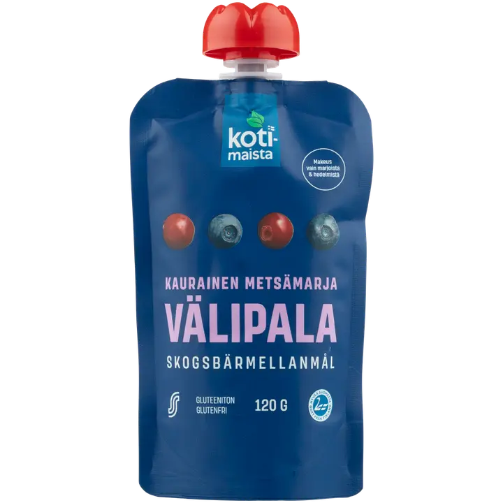 Kotimaista kaurainen metsämarja välipala 120 g