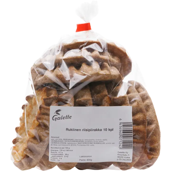 Galette 600g Rukiinenriisipiirakka 10 kpl riisipiirakka