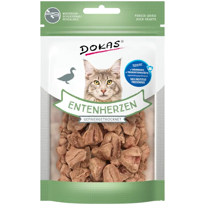 Dokas kissan pakastekuivatut ankansydämet 15g