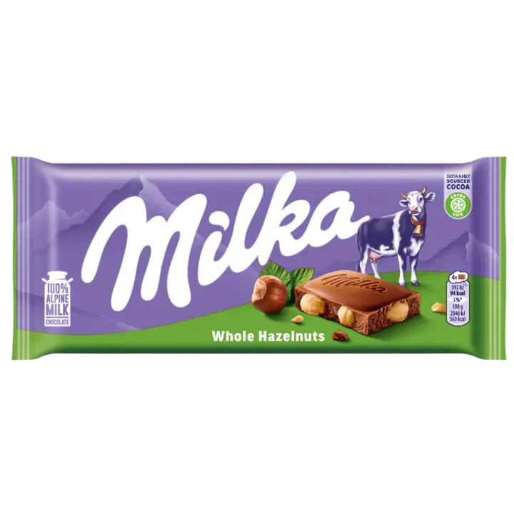 Milka piimašokolaad pähklitega 95g