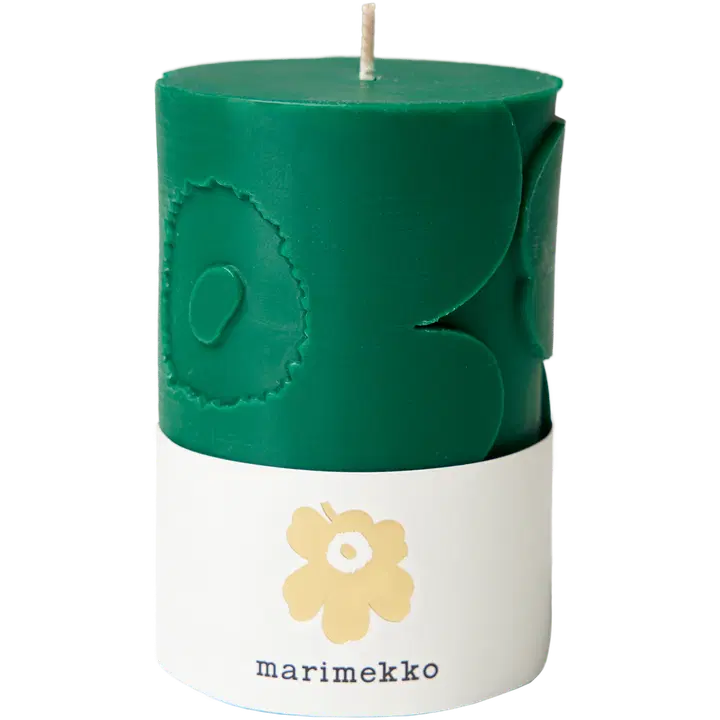 Marimekko Unikko tummanvihreä pöytäkynttilä 1kpl/6,5x10cm
