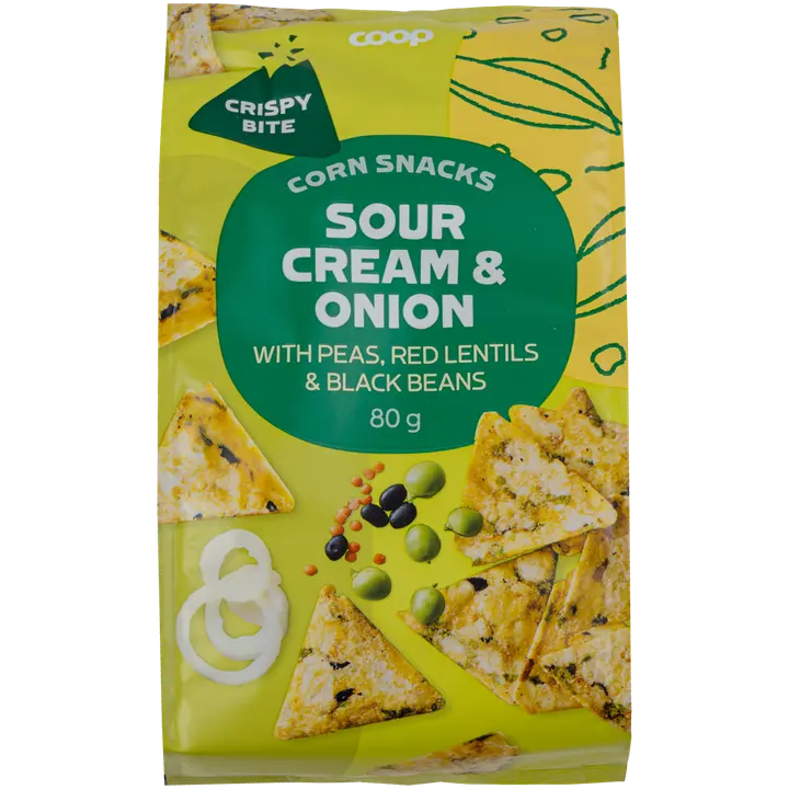 Coop Triangle maisisnäkid hapukoore- ja sibulamaitselised 80g