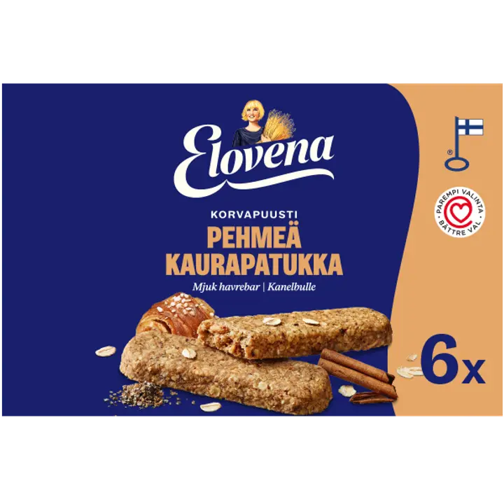 Elovena 6x30g korvapuustinmakuinen pehmeä kaurapatukka