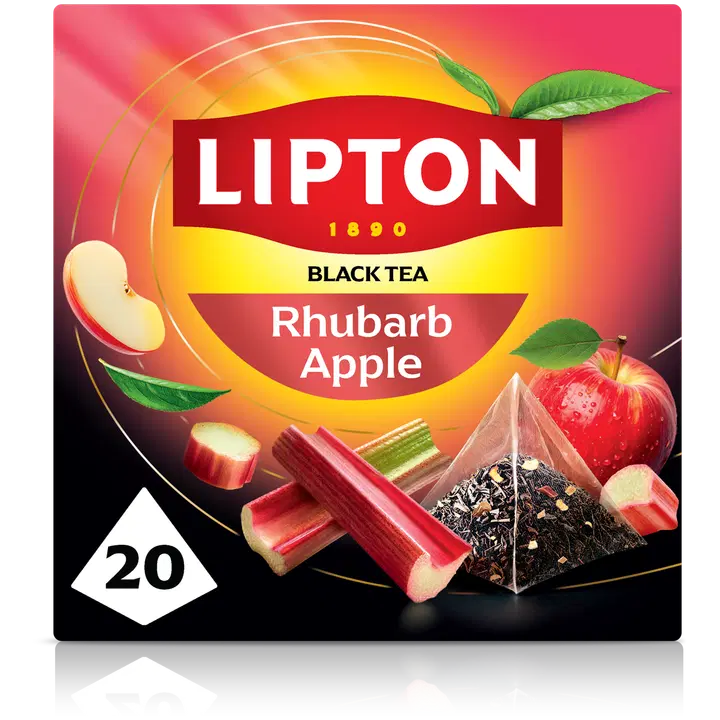 Lipton Rhubarb and Apple musta tee 20pss