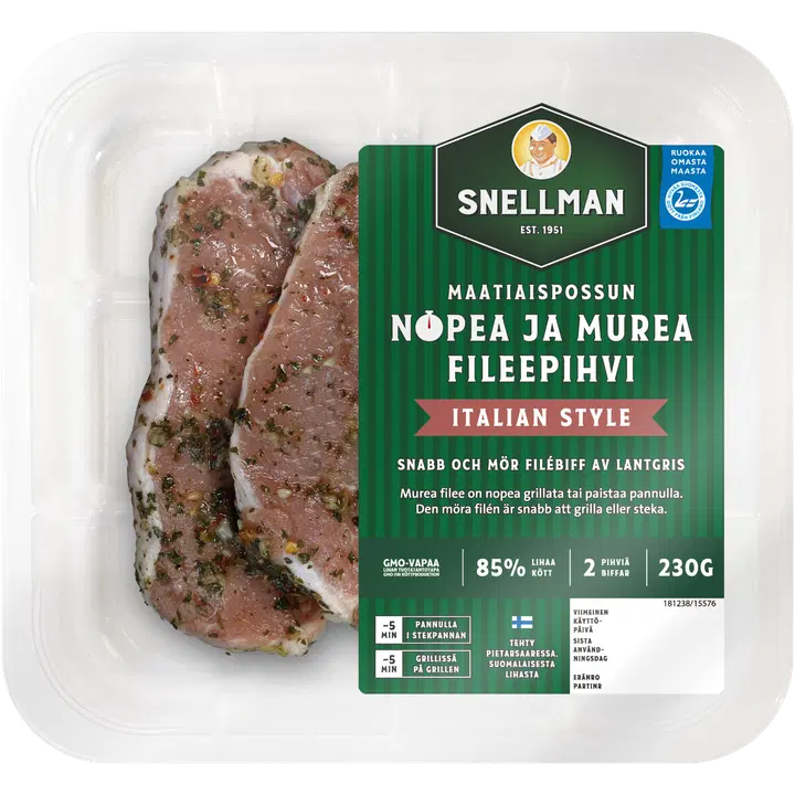 Snellman Maatiaispossun nopea ja murea fileepihvi Italian style 2 kpl 230 g