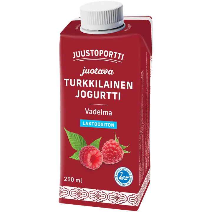 Juustoportti vaarikamaitseline türgipärane joogijogurt, laktoosivaba, 250 ml